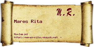 Mares Rita névjegykártya